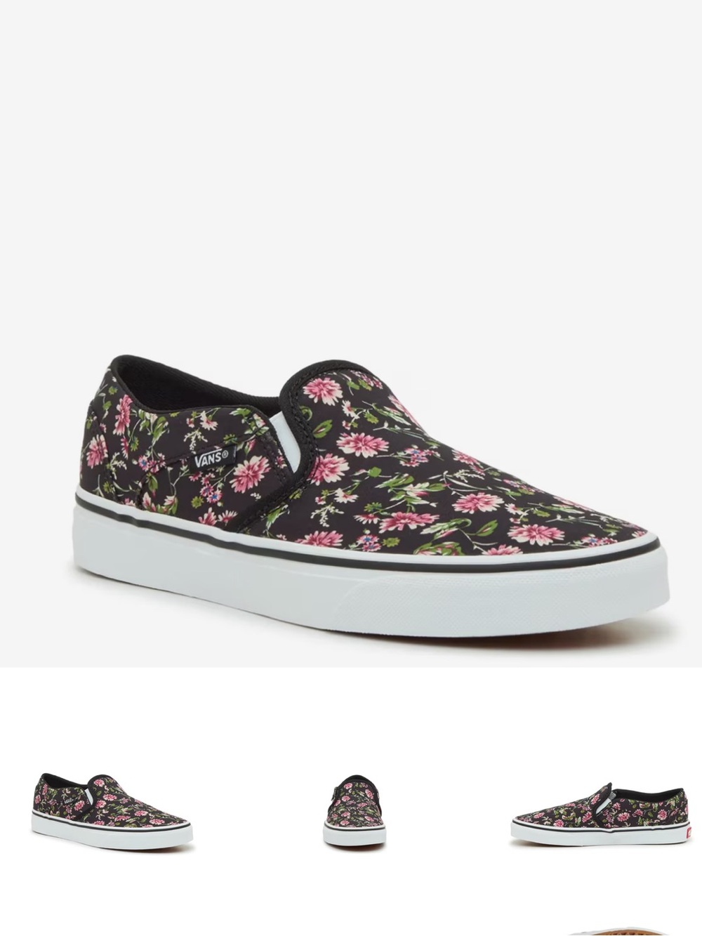 NIB- Vans Asher Slip-On Sneaker - Women's. Size 9. Floral pattern